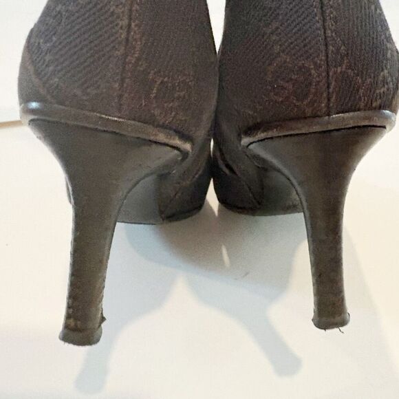 Gucci Fabric Ankle Boots Cloth Size 7.5 Brown *FLAW - Picture 2 of 8